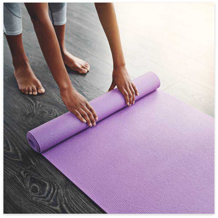 Helo Units disinfect yoga mats from above